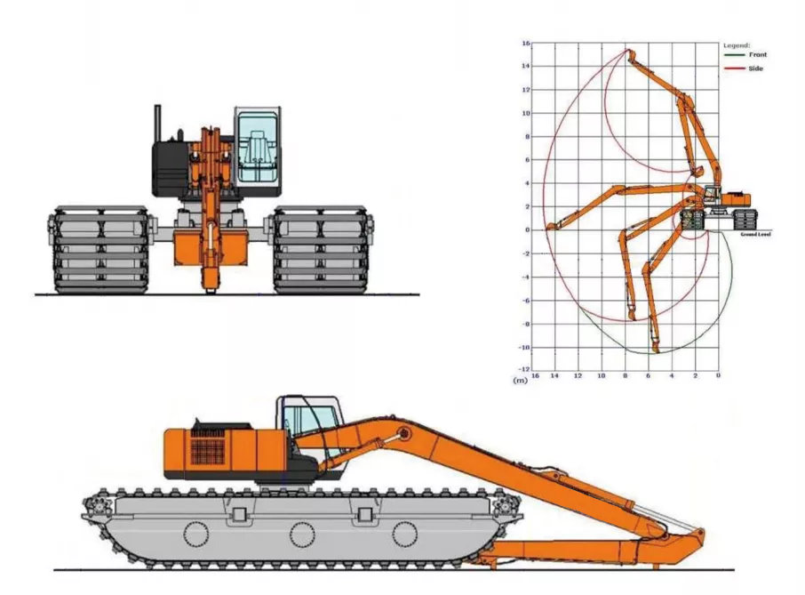 maquinaria-desmontada Máquina anfibia dragadora