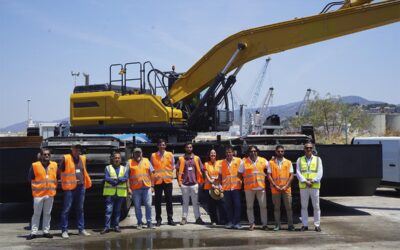 Visite de l&rsquo;Autorité du bassin du Guadiana, d&rsquo;Eulen, de Rover et d&rsquo;Exver pour voir notre drague amphibie